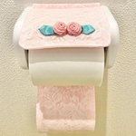 トイレットペーパーホルダーカバー   レース(ピンク)