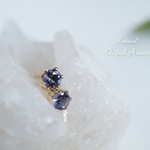 アイオライト(3ｍｍ）6本爪スタッドピアス　k14gf