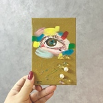 原画『ぽろぽろ』15㎝×10㎝　絵画/アクリル画/テクスチャーアート/アート/キャンバス/インテリア