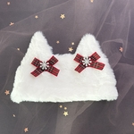個性雪猫ちゃん1点もの　飼い主さま探してます♡ 白猫　雪猫　冬　ねこ帽子　ファー帽子　ペット帽子　猫耳帽子　1点もの