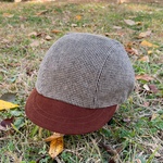 【ハンドメイド】サイクルキャップ（千鳥／ブラウン／コットンツイード）