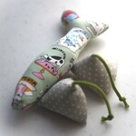チャリティ　またたび入り　猫柄ミニけりぐるみ＆水玉まきびしセット　ペパーミントグリーン　✿飼い主のいない猫達にに幸せを✿