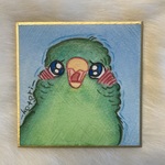 豆色紙原画　インコちゃん　（サザナミインコ）