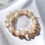 ⭐︎一点物《湯桜瑪瑙》チェリーブロッサムアゲート 天然石 ブレスレット 和風 ペールトーン うるうる 蝶々 花瑪瑙 桜瑪瑙