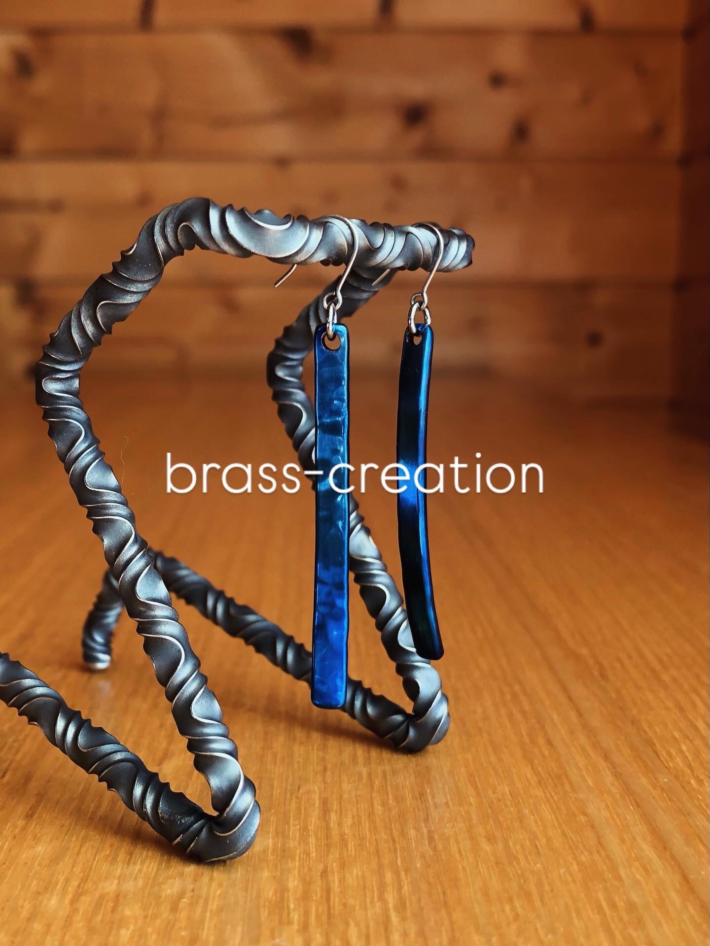 titanium earrings “blue sea” 純チタン製青い海のピアスセット