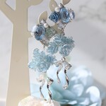 水色　Bouquet de roses　ピアス/イヤリング