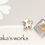 星ねこピアス／ブルー【送料無料】
