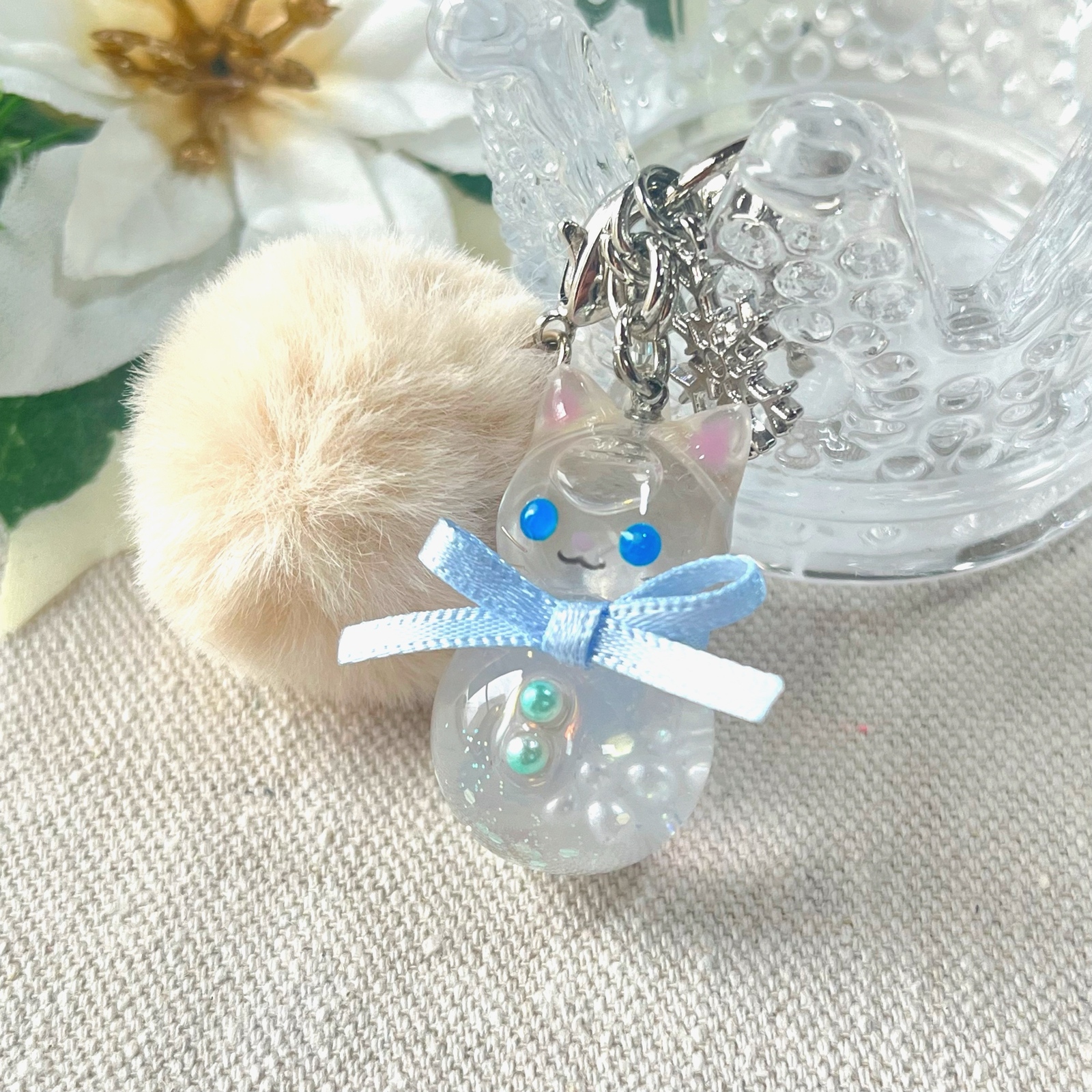 受注制作】猫耳風鈴 花火の風鈴 ピアス サージカルステンレス チタン