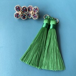 【ohana-dot】お花の刺繍タッセルピアス(イヤリング)