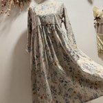 【ladies】ワンピース　リネン　花柄　