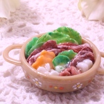 食品ミニチュア　すき焼き