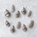再販｜美フォルム♡ #147チップ＆カラー変更無料♡ ネイルチップ｜モードネイル｜シンプルネイル｜綺麗めネイル｜キラキラネイル｜フレンチネイル｜リングネイル｜クリスマスネイル｜冬ネイル
