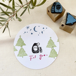チビサンタ【クリスマスのおチビたち】　ゴム版はんこ