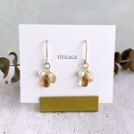 2種のシトリンと淡水パールのtrio【ピアス】【イヤリング】