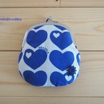 ヴィンテージ布がま口ポーチ（graziela hearts navy）
