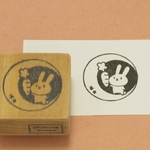 ゴム版はんこ・うさぎと月とにんじん