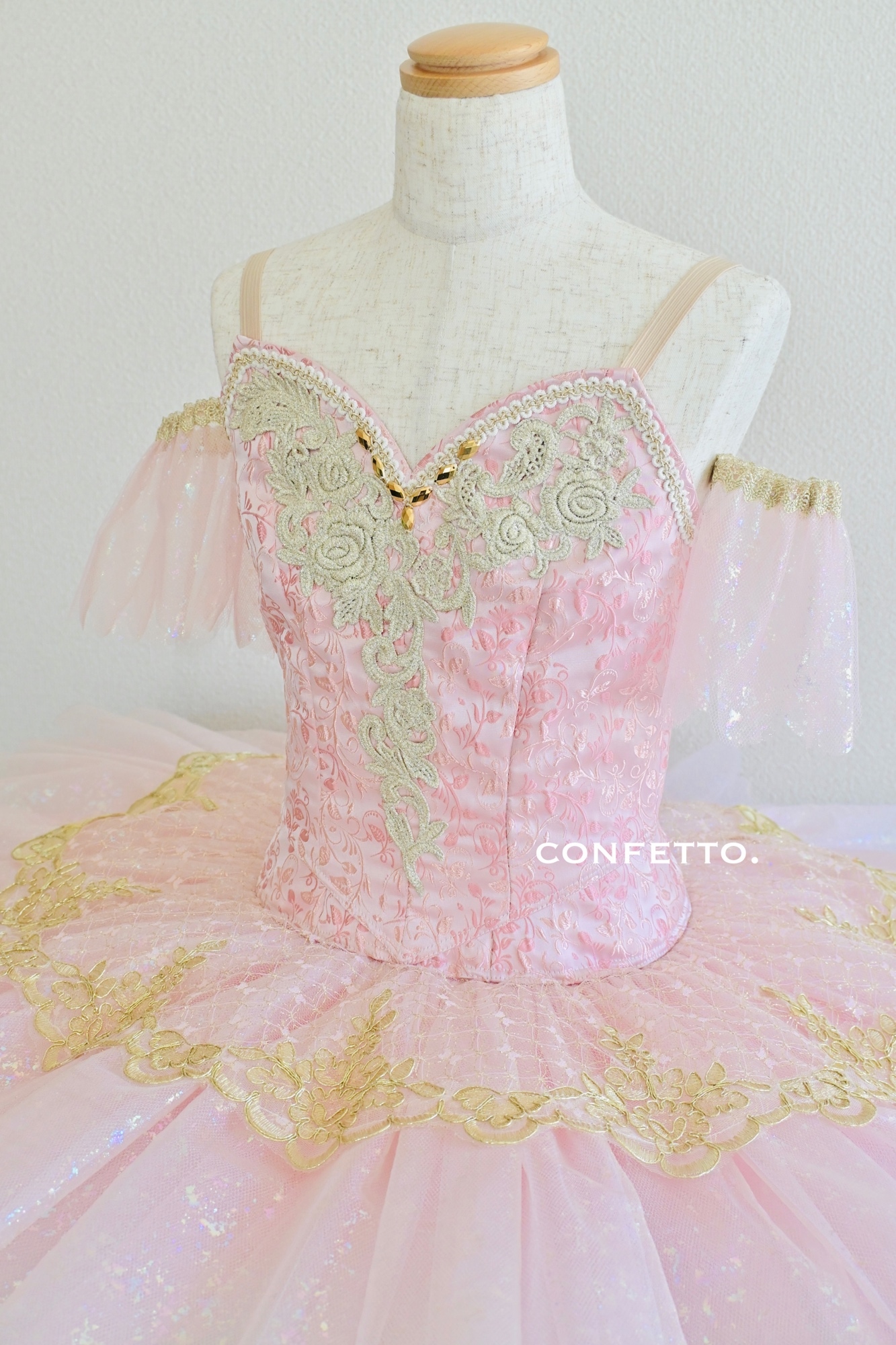 バレエ衣装 3号（120〜130前後） 衣装＋腕飾り 水色 ブルー - confetto