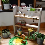 白×茶のカフェ風3段棚　ナチュラルカントリー！