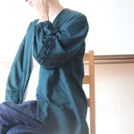 送料無料　期間限定　リネン　カーディガン　ゆったり　グリーン　羽織り　春服　受注製作