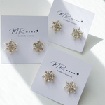 【予約販売】雪ピアス  冬 雪の結晶  ジルコニア 雪 キュービックジルコニア CZ スノー ✳︎ シンプル ピアス / イヤリング / 樹脂イヤリング ノンホールピアス