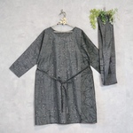 【2000円OFF★9000円⇒7000円】大島紬 着物リメイク👘枝垂れ桜×麻の葉柄ロング丈チュニック《スヌード付き》