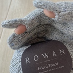 ゲリラセール★限定1コ翌日発送可★＊スマホ対応＊ROWAN(ローワン)のフェルテッドツイードで編む5本指手袋 グレー系 