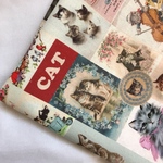 【綿麻キャンバス69×50】Vintage cat・キナリ
