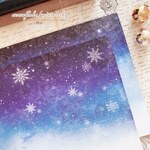 [D-131]雪の結晶/冬空（青） 1種 10枚
