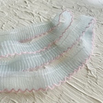 プリーツフリルリボン　シアーフリル　水色　2cm 【80cm】