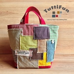 tuttifun＊check check irodori canvas bag     A192