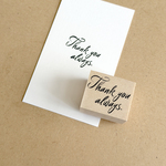 Thank you alwaysの筆記体はんこ　スタンプ［25×30mm］