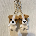 【kamo9様専用】編みぐるみ犬キーホルダー：ジャックラッセルテリア(スムース)2体セット
