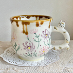 コスモスとうさぎの大きなマグカップ