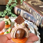 サントノーレ　ケーキ　チョコ　バックチャーム☆フェイクスイーツ☆サントノレ☆食品サンプル☆シュークリーム☆クレイケーキ