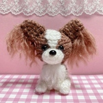 【送料無料】パピヨン (約7.5cm) あみぐるみ　キーホルダー　犬
