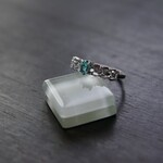  グリーントパーズ　ネットCZレースリング　SILVER925