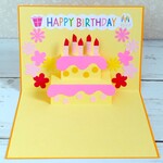ポップアップカード☆happy birthday☆ケーキ