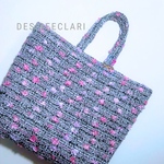 高級尾州ジュエルツイード🎀トートバッグまちありL Pleine de Roses handmade
