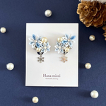 雪の結晶ピアス/イヤリング　つまみ細工　プレゼント　冬　クリスマス　ご褒美　クリスマスギフト