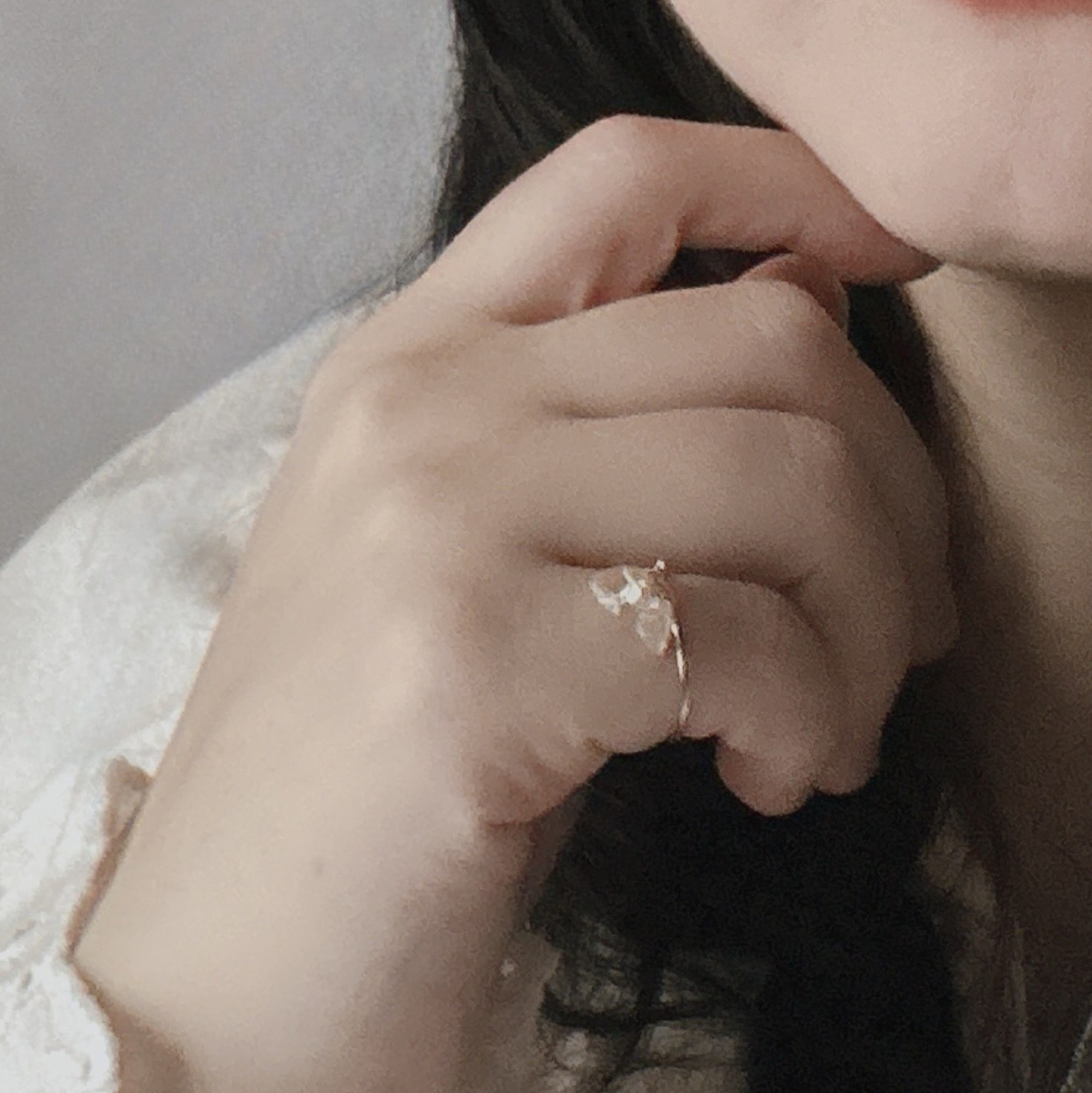 グリーンアメジスト two triangle ring 三角リング 12号 トライアングルファセットカット 天然石リング 天然石指輪 アメジストリング グリーンメジストリング 上品 ナチュラル