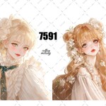 original sticker « no.7591 »     //     人物ステッカー オリジナルステッカー オリジナル人物ステッカー ステッカー cotton melody ミニステッカー