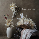 Have a happy New Year！　お正月3点セット　しめ飾り＋フラワーアレンジ＋フラワーベース