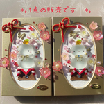 ♡鏡餅になってみたうさぎさん♡ガラスアート シーグラスアート 一点売り