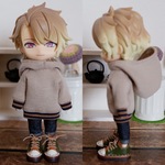 パーカーとパンツのセット　やわらかサンドベージュ（ねんどろいどどーるオビツ11ボディ共有サイズ）