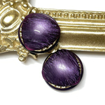 1個 パープル / 紫 ボタン ヴィンテージボタン アンティーク vintage レトロ 20mm ゴールド 金