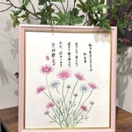 ＊絵と言葉＊「私を幸せにできるのは…」色鉛筆画 コスモス 原画