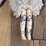 2715 ブルー系リボン刺繍レース ブライスさん 靴下  Blythe ブライス アウトフィット 洋服 リカちゃん  ②