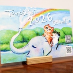 Tomoshibi ねこアートカレンダー2026  #猫 #天使猫 #ねこ #ネコ #2026年 #卓上カレンダー #アートカレンダー #招き猫