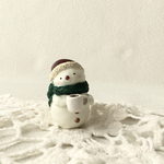 ころころっと可愛い雪だるま　／粘土細工　　スノーマン　クリスマス　クリスマスオブジェ　置物