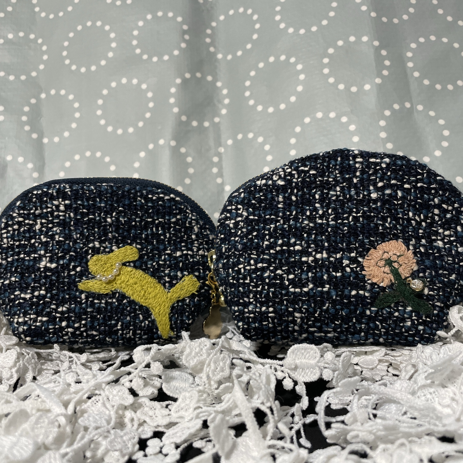 PJC ファブリック草花クロッチ を使ったマチ付きショルダーバッグ